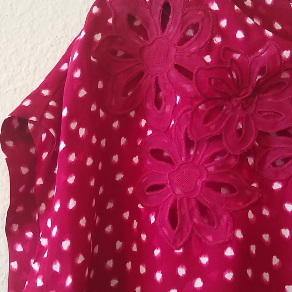 Rebecca Taylor Red Floral Eyelet Top - Picture 6 of 9